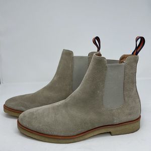 NEW REPUBLIC Mark McNairy Boots Mens 10.5 44 Beige Suede Chelsea Slip On